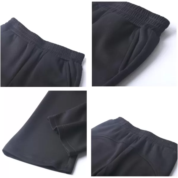 WELAKEN Girls Flare Sweatpants Elastic Waist Bootcut Casual Jogger Pants with PocketsBlack