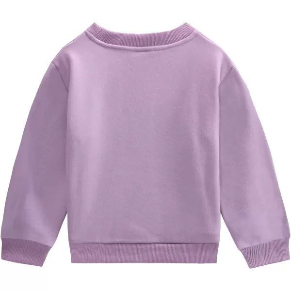 WELAKEN Girls Sweatshirts Long Sleeve Pullover Crewneck Tops ShirtsFleecepurple