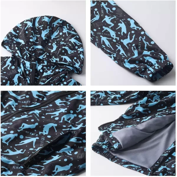 WELAKEN Lightweight Jacket for Boys Kids ampamp Toddler II Girls Print Waterresistant JacketBlack sprots