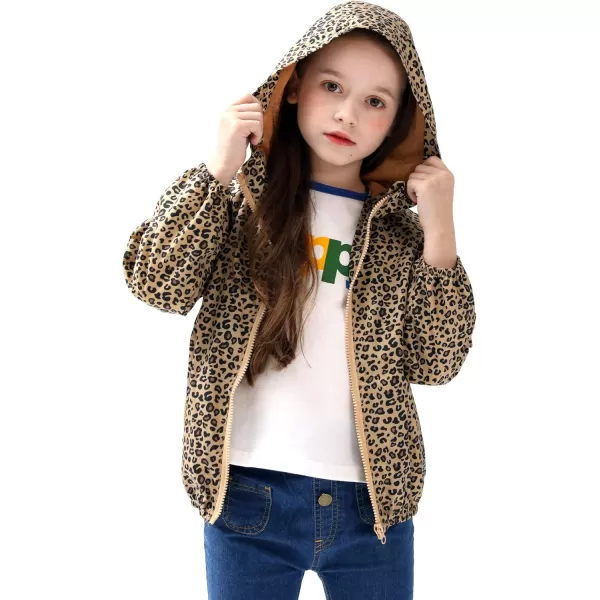 WELAKEN Lightweight Jacket for Girls Kids ampamp Toddler II Girls Print WaterResistant JacketAleopard