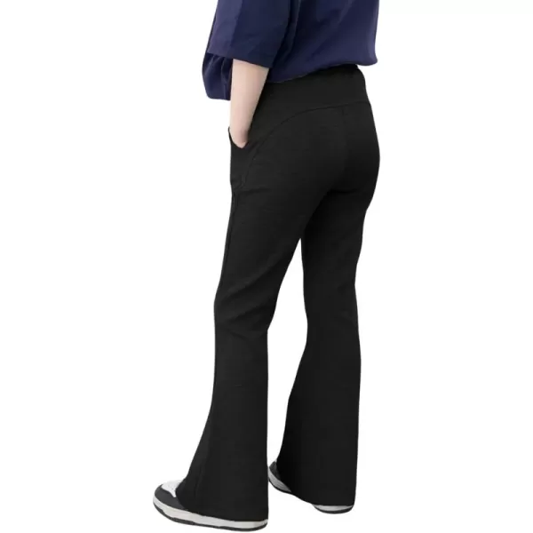 WELAKEN Girls Flare Sweatpants Elastic Waist Bootcut Casual Jogger Pants with PocketsBlack