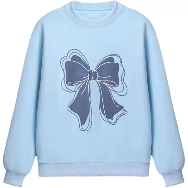 WELAKEN Girls Sweatshirts Long Sleeve Pullover Crewneck Tops ShirtsBow Tie