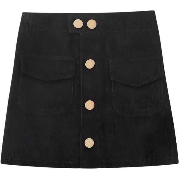 WELAKEN Girls and Toddlers Corduroy Short Mini SkirtAblack