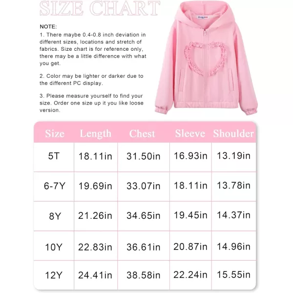 WELAKEN Girls Zip Up Hoodie Sweatshirt with Pockets Long Sleeve Jacket OutfitsPink