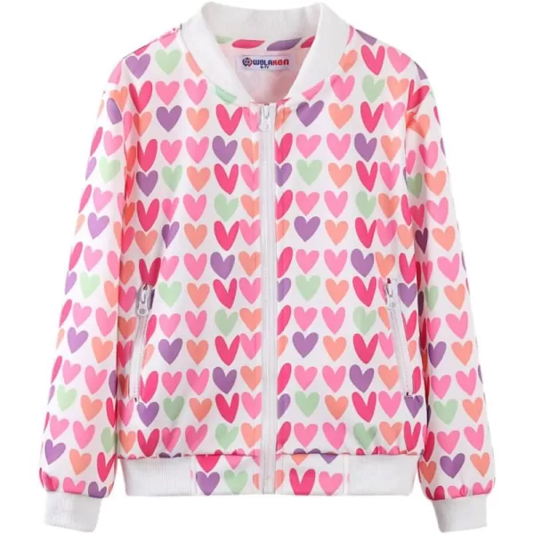 WELAKEN Tie Dye Jacket for Girls Kids ampamp Toddler II Little Girls Lightweight Jackets OuterwearHeart