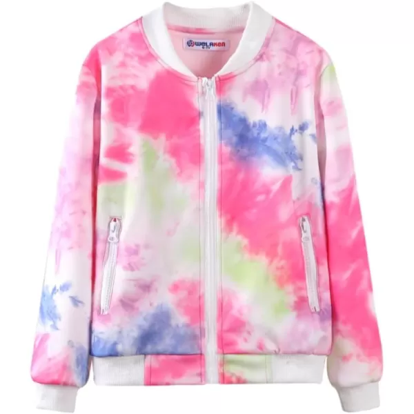 WELAKEN Tie Dye Jacket for Girls Kids ampamp Toddler II Little Girls Lightweight Jackets OuterwearTie Dye