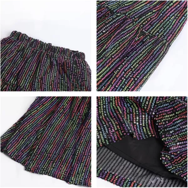 WELAKEN Sequin Long Skirt for Girls Toddler ampamp Kids Sparkle ALine Midi SkirtsBlack