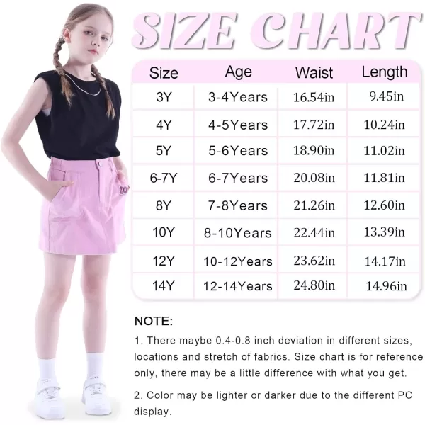 Girls Mini Skirts Love Embroidery Corduroy Shorts Skirt with PocketsPink