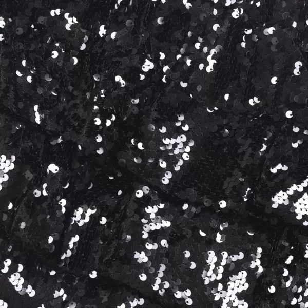 WELAKEN Sparkle Sequin Skirt for Girls Kids Elastic Waist Three Layer Ruffle SkirtBlack