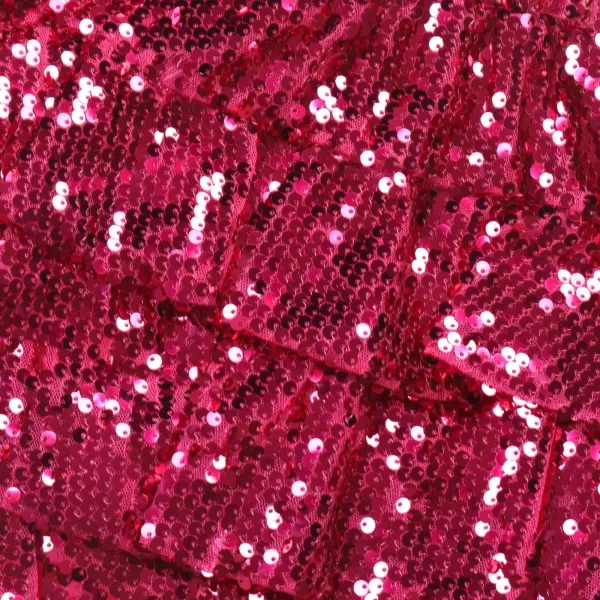 WELAKEN Sparkle Sequin Skirt for Girls Kids Elastic Waist Three Layer Ruffle SkirtHot Pink