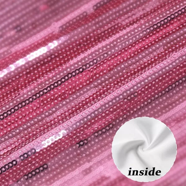 imageWELAKEN Girls Sequin Flare Pants Sparkle Elastic Waist Dance Pants with PocketsPink