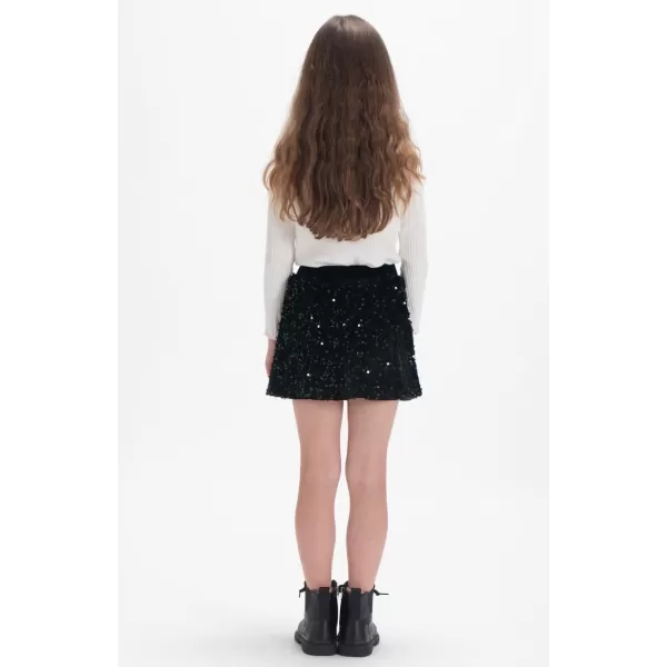 imageWELAKEN Sparkly Sequin Skirt for Girls Toddler ampamp Kids Elastic Waistband Skirts with LiningBlack minipencil