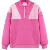 imageWELAKEN Girls Sweatshirt Half Zip Mock Neck Long Sleeve Pullover Sweatshirts with PocketHot Pink