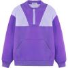 imageWELAKEN Girls Sweatshirt Half Zip Mock Neck Long Sleeve Pullover Sweatshirts with PocketPurple