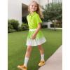 imageWELAKEN Girls Pleated Skirt Flowy Elastic Waist Chiffon Athletic SkortsGreen