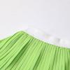 imageWELAKEN Girls Pleated Skirt Flowy Elastic Waist Chiffon Athletic SkortsGreen