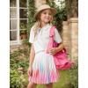 imageWELAKEN Girls Pleated Skirt Flowy Elastic Waist Chiffon Athletic SkortsTiedye