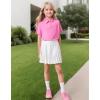 imageWELAKEN Girls Pleated Skirt Flowy Elastic Waist Chiffon Athletic SkortsWhite