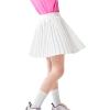 imageWELAKEN Girls Pleated Skirt Flowy Elastic Waist Chiffon Athletic SkortsWhite