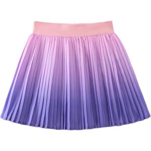 imageWELAKEN Girls Pleated Skirt Flowy Elastic Waist Chiffon Athletic SkortsPurple