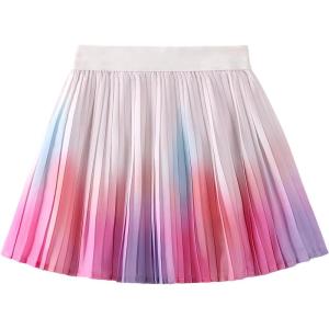 imageWELAKEN Girls Pleated Skirt Flowy Elastic Waist Chiffon Athletic SkortsTiedye