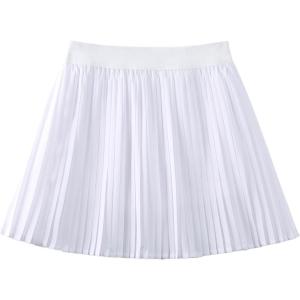 imageWELAKEN Girls Pleated Skirt Flowy Elastic Waist Chiffon Athletic SkortsWhite