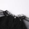 imageGirl Sequin Mesh Bloues Sparkle Ruffle Collar Long Sleeve Shirts Tops512 YearsBlack