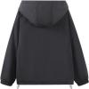 imageWELAKEN Girls Lightweight Jacket WaterResistant Windbreaker Hooded Rain Coats with PocketsBlack