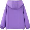 imageWELAKEN Girls Lightweight Jacket WaterResistant Windbreaker Hooded Rain Coats with PocketsPurple
