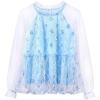 imageGirl Sequin Mesh Bloues Sparkle Ruffle Collar Long Sleeve Shirts Tops512 YearsBlue