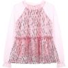 imageGirl Sequin Mesh Bloues Sparkle Ruffle Collar Long Sleeve Shirts Tops512 YearsPink