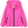 imageWELAKEN Girls Lightweight Jacket WaterResistant Windbreaker Hooded Rain Coats with PocketsHot Pink