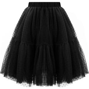 imageGirls Midi Skirts 4 Layered Tulle Tutu Skirt for Kids ampamp Teen ampamp ToddlerBlack