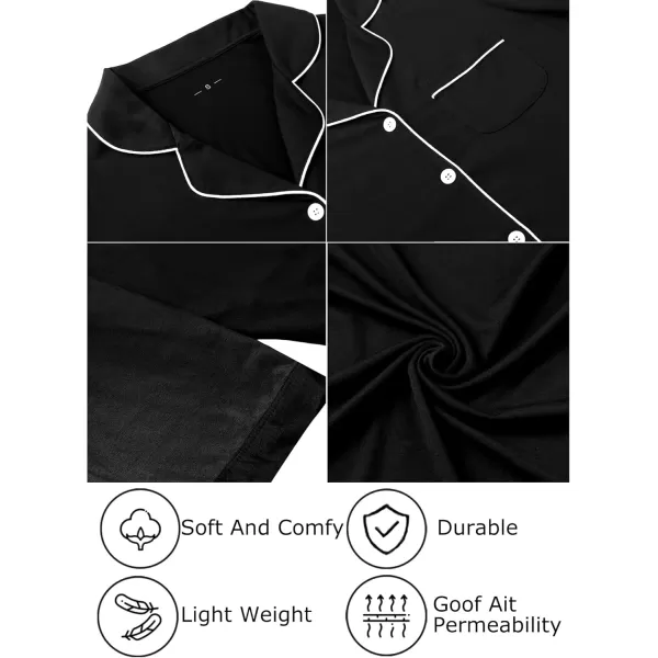 Leikar Maternity Nightgown For Women Nursing Pajamas Long Sleeve SleepshirtLong Sleeveblack