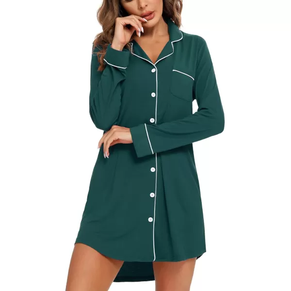 Leikar Maternity Nightgown For Women Nursing Pajamas Long Sleeve SleepshirtLong Sleevegreen