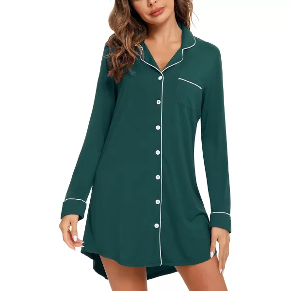 Leikar Maternity Nightgown For Women Nursing Pajamas Long Sleeve SleepshirtLong Sleevegreen
