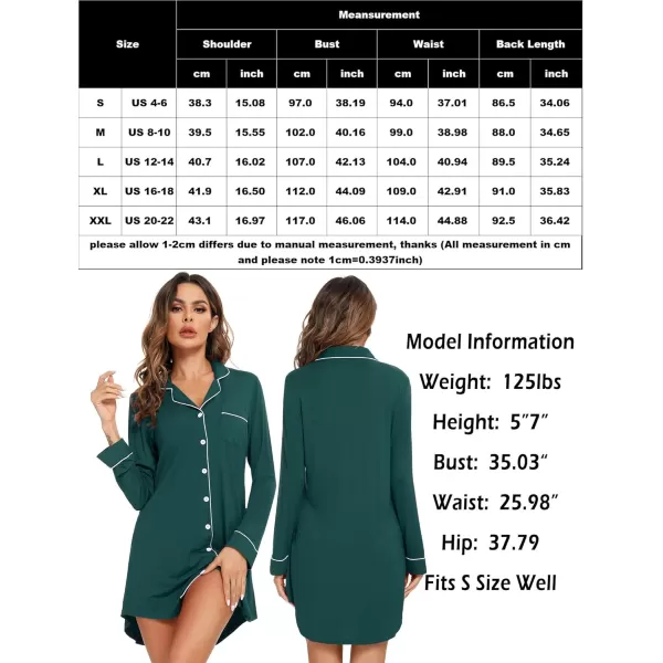 Leikar Maternity Nightgown For Women Nursing Pajamas Long Sleeve SleepshirtLong Sleevegreen