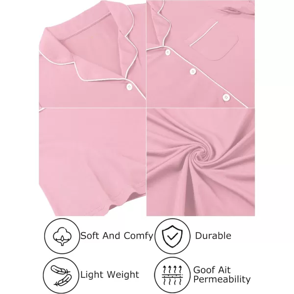 Leikar Maternity Nightgown For Women Nursing Pajamas Long Sleeve SleepshirtLong Sleevepink