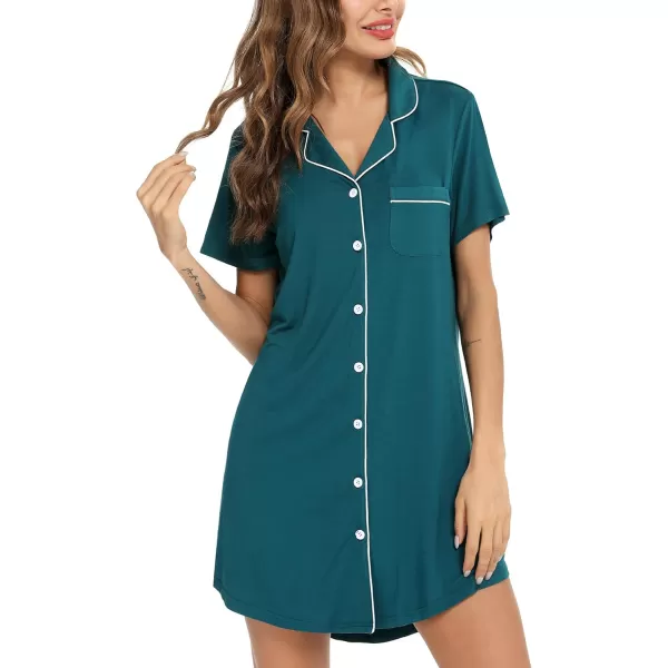 Leikar Maternity Nightgown For Women Nursing Pajamas Long Sleeve SleepshirtShort Sleevegreen