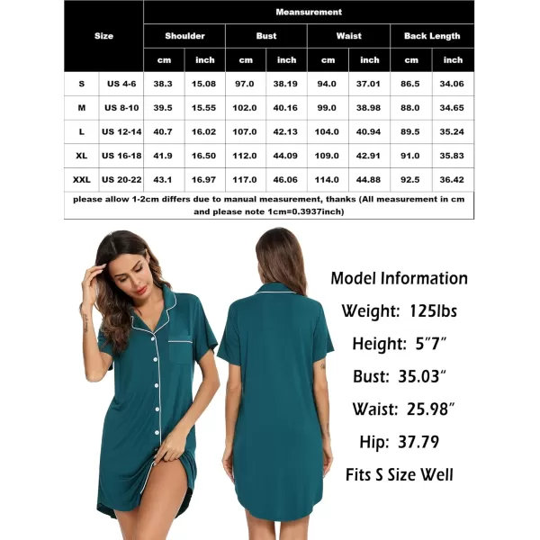 Leikar Maternity Nightgown For Women Nursing Pajamas Long Sleeve SleepshirtShort Sleevegreen