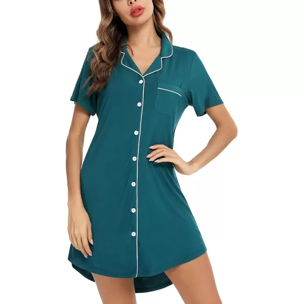 Leikar Maternity Nightgown For Women Nursing Pajamas Long Sleeve SleepshirtShort Sleevegreen