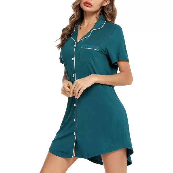Leikar Maternity Nightgown For Women Nursing Pajamas Long Sleeve SleepshirtShort Sleevegreen