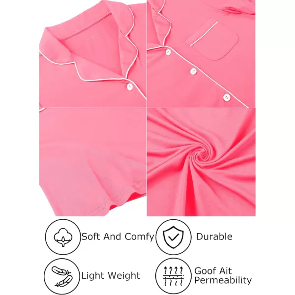 Leikar Maternity Nightgown For Women Nursing Pajamas Long Sleeve SleepshirtShort Sleevelight Coral