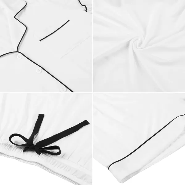 Leikar Womens Button Down Pajama Sets Bride Pajamas Sets Sleepwear Shorts Lounge SetBwhite