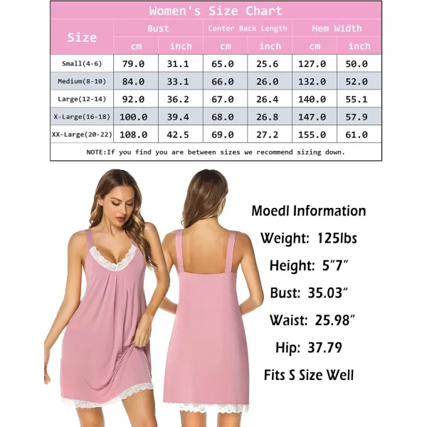 Leikar Nightgowns For Women Sexy Pajamas Dress Full Slip Lace Lingerie Babydoll SXXLPink