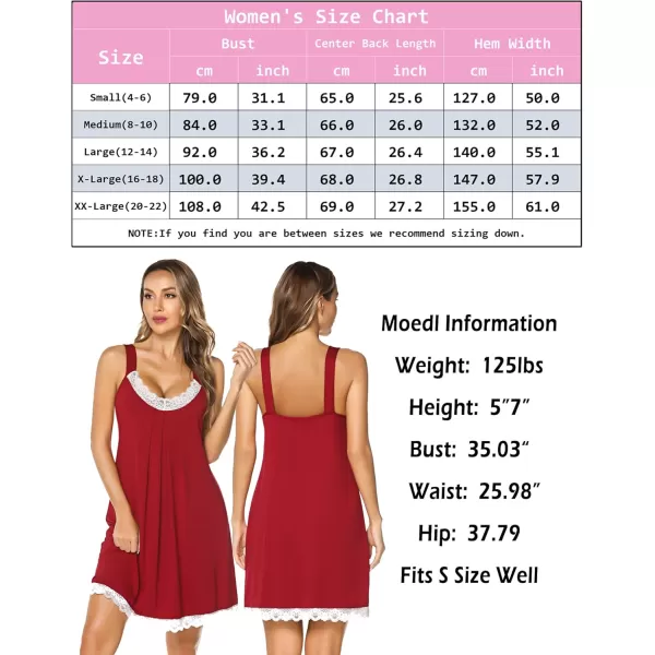 Leikar Nightgowns For Women Sexy Pajamas Dress Full Slip Lace Lingerie Babydoll SXXLRed