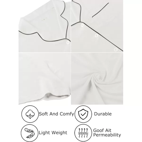 Leikar Maternity Nightgown For Women Nursing Pajamas Long Sleeve SleepshirtShort Sleevewhite