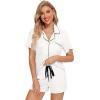 imageLeikar 2 Pack Button Up Pajama Set For Women Sleepwear Soft Pjs Bride PajamasBlackWhite
