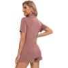 imageLeikar 2 Pack Button Up Pajama Set For Women Sleepwear Soft Pjs Bride PajamasBrickViolet