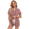 imageLeikar 2 Pack Button Up Pajama Set For Women Sleepwear Soft Pjs Bride PajamasBrickViolet